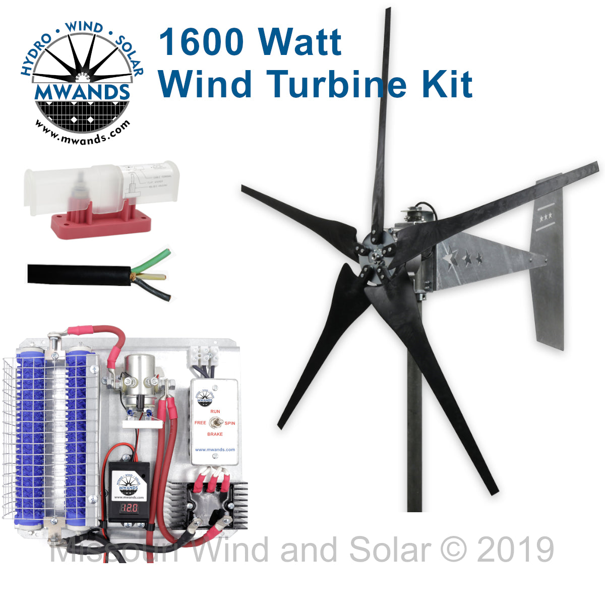 1600 Watt | Freedom™ Wind Turbine Kit for Lead Acid Batteries