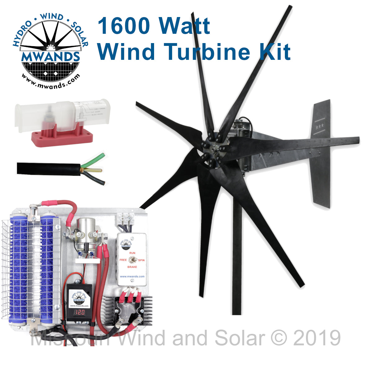 1600 Watt | Freedom™ Wind Turbine Kit for Lead Acid Batteries