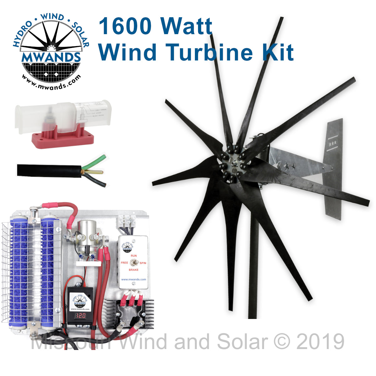 1600 Watt | Freedom™ Wind Turbine Kit for Lead Acid Batteries