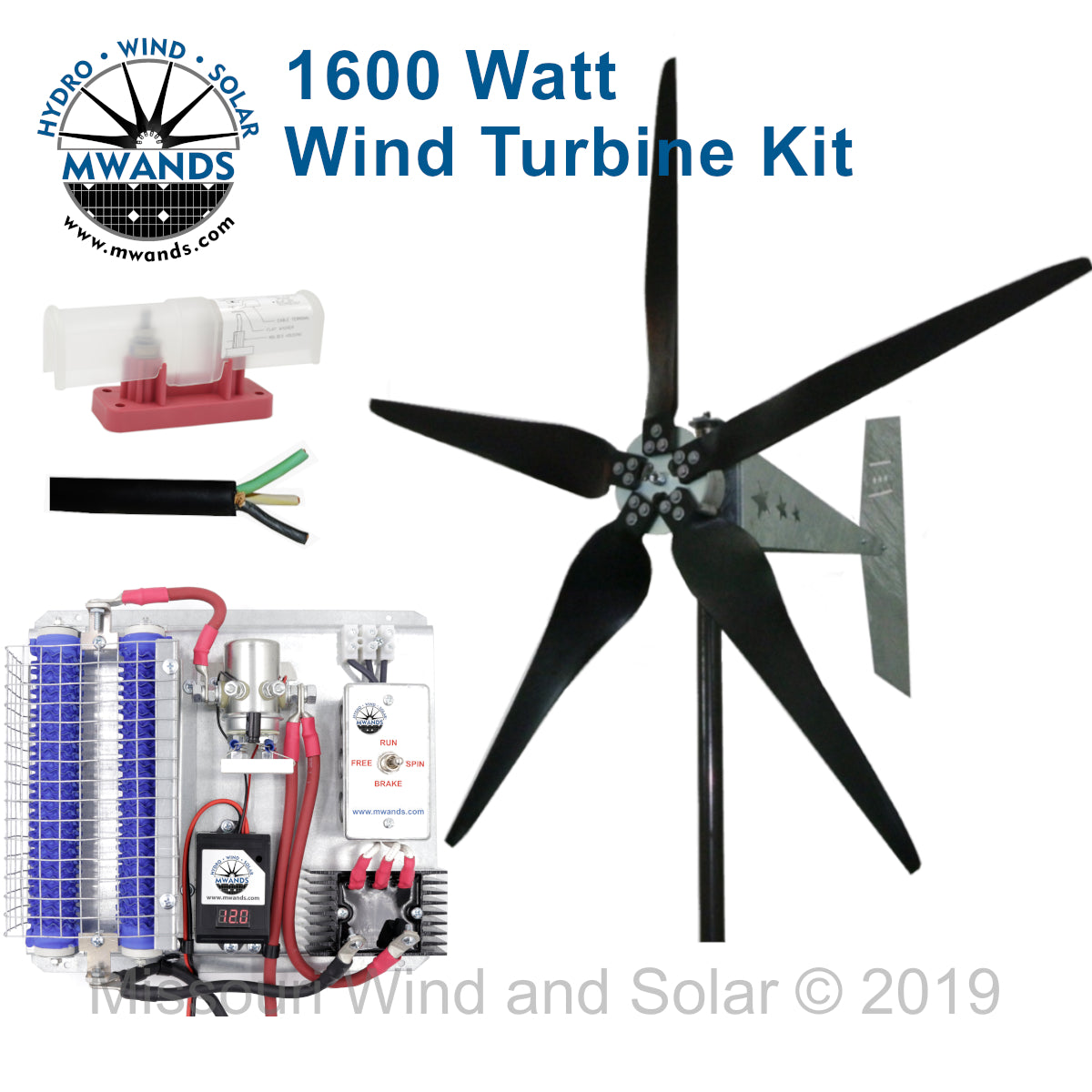 1600 Watt | Freedom™ Wind Turbine Kit for Lead Acid Batteries
