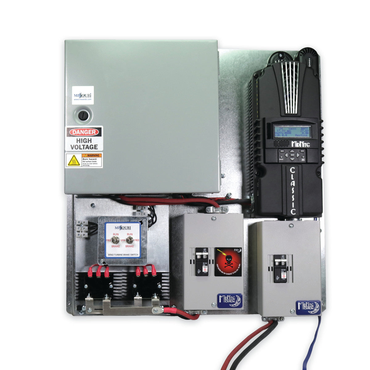 Pre-wired MidNite Solar Classic 250 MPPT All-In-One Charge Controller Board with VRD for Wind