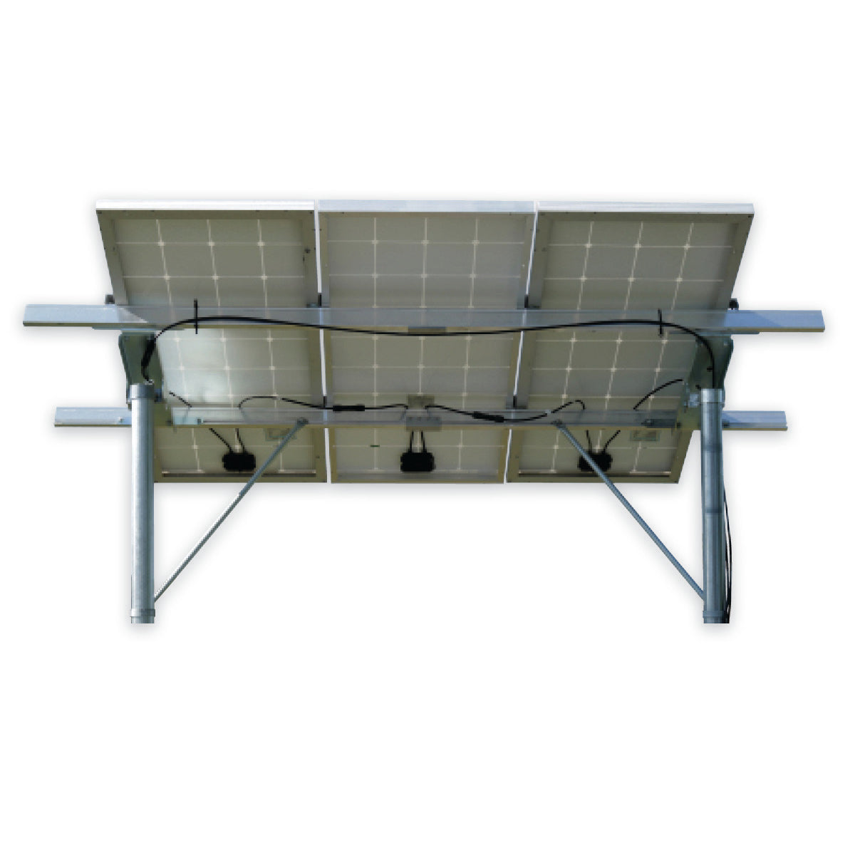 Triple 100 Watt Solar Panel Top of Pole Mounting Rack