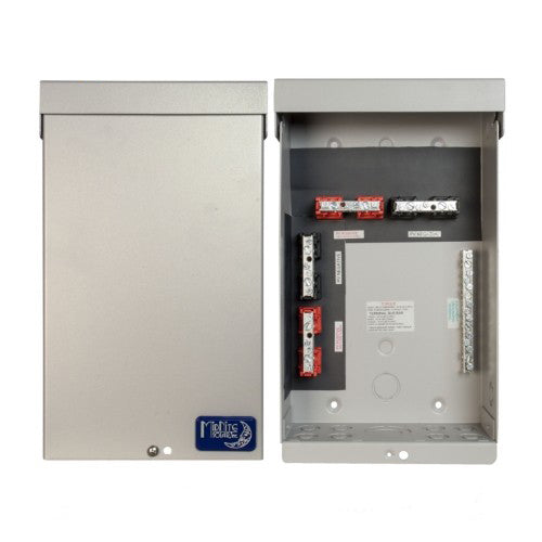 MidNite Solar MNEDCQUAD 4-Space Electrical Enclosure Box - Gray Aluminum