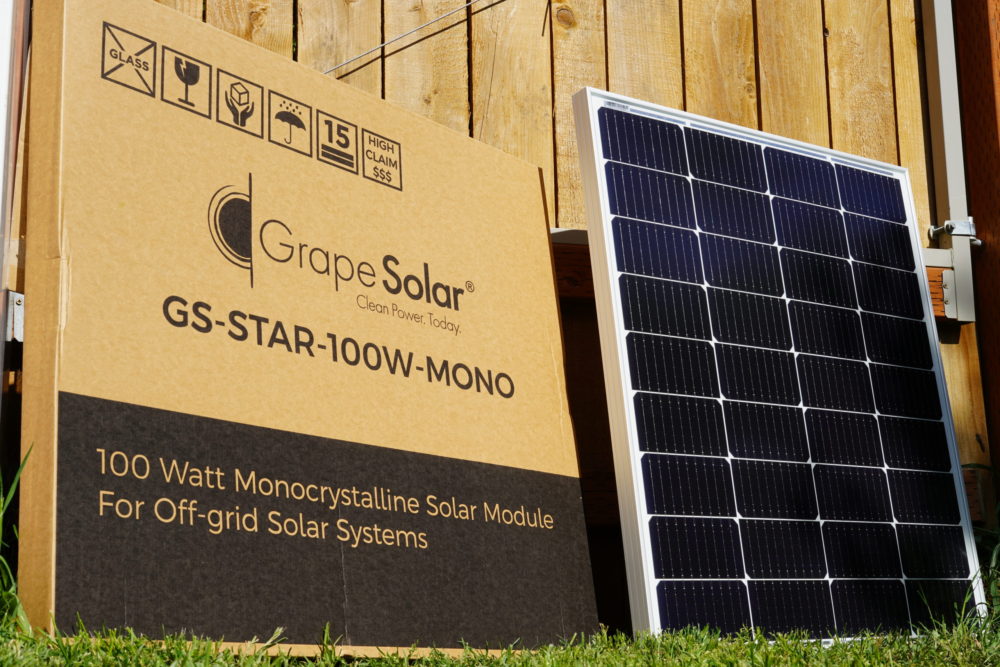 Grape Star 100 Watt 12 Volt Monocrystalline Solar Panel