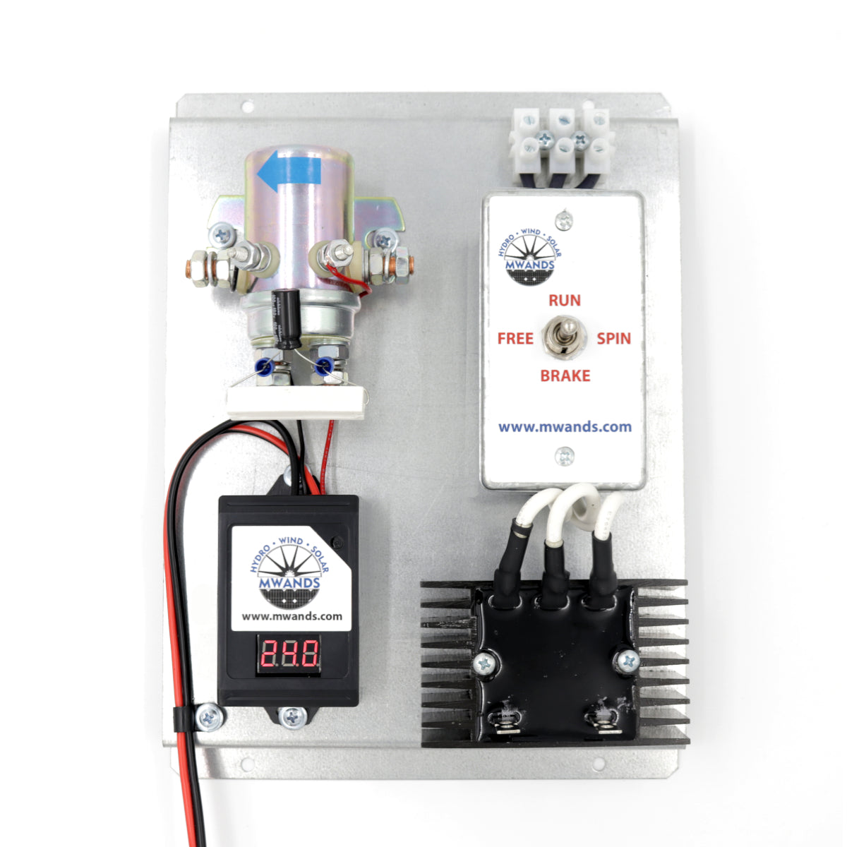 Basic Three Phase Wind and Solar Charge Controller w/ LED Display