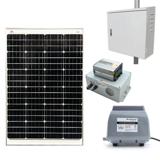 100 Watt Solar Pond Aeration Kit with Box for Small Ponds