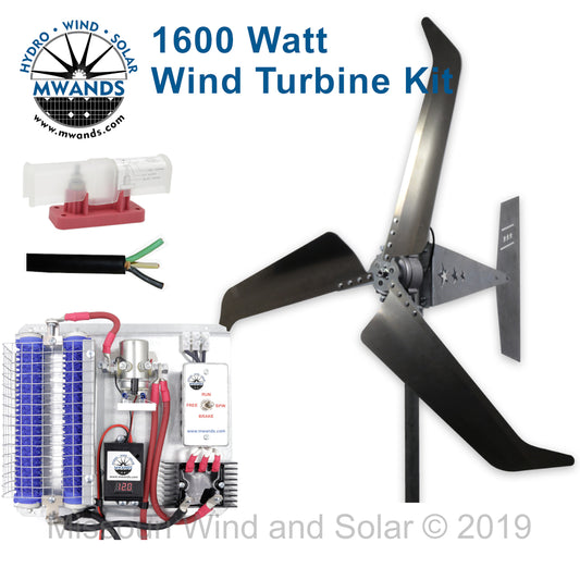 Falcon 3 Blade 12 Volt 1600 Watt | Freedom™ Wind Turbine Kit for Lead Acid Batteries