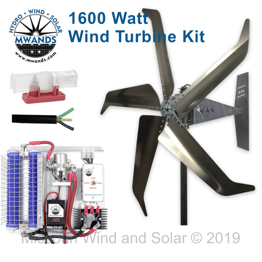 Falcon 5 Blade 24 Volt 1600 Watt | Freedom™ Wind Turbine Kit for Lead Acid Batteries