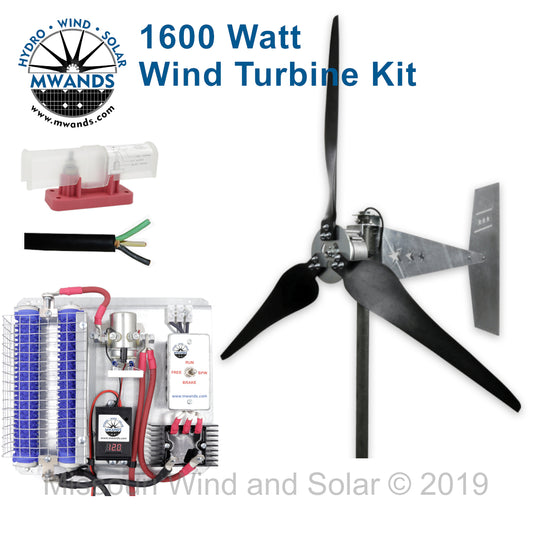Raptor G5 3 Blade 12 Volt 1600 Watt | Freedom™ Wind Turbine Kit for Lead Acid Batteries