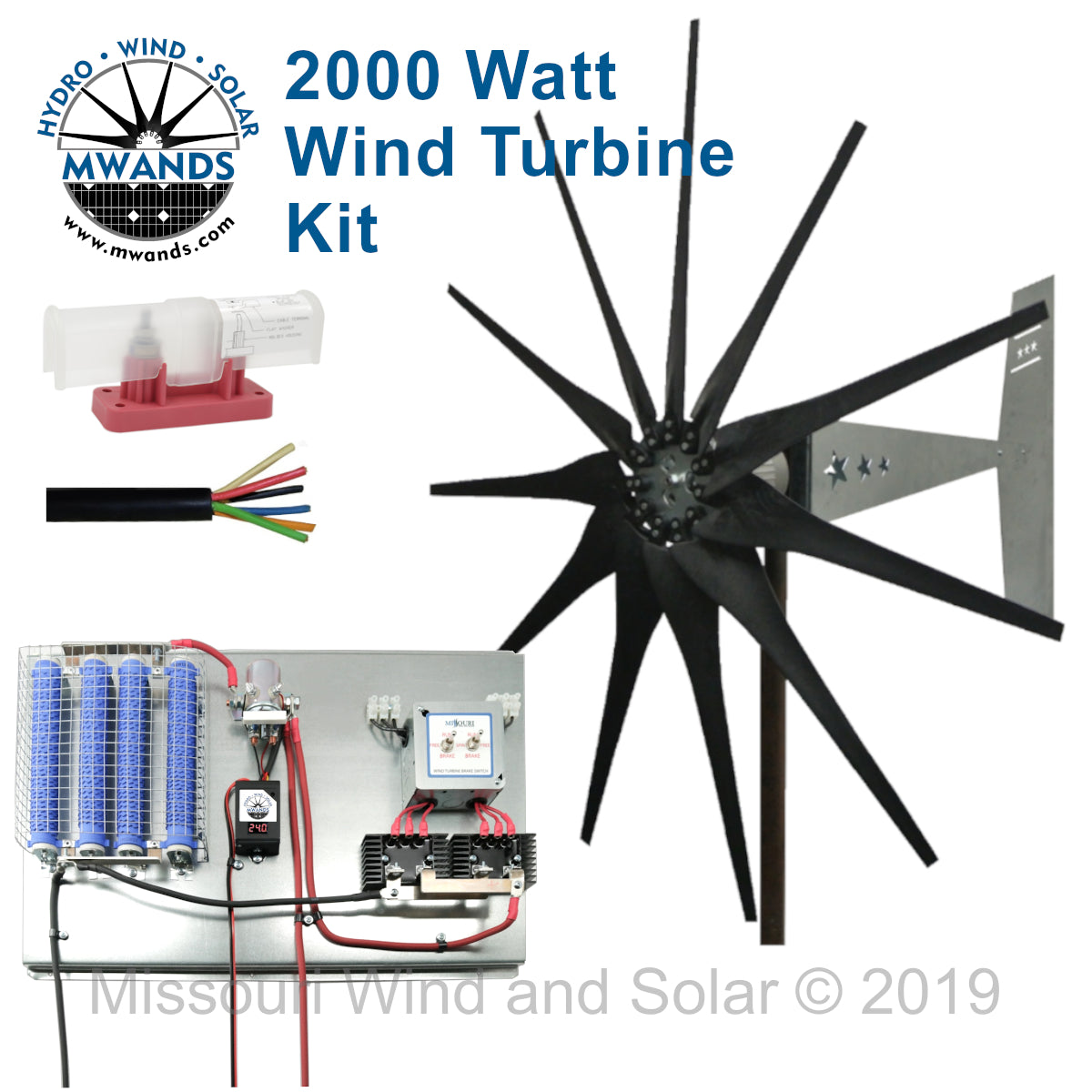 2000 Watt | Freedom™ Basic Wind Turbine Kit for Lead Acid Batteries