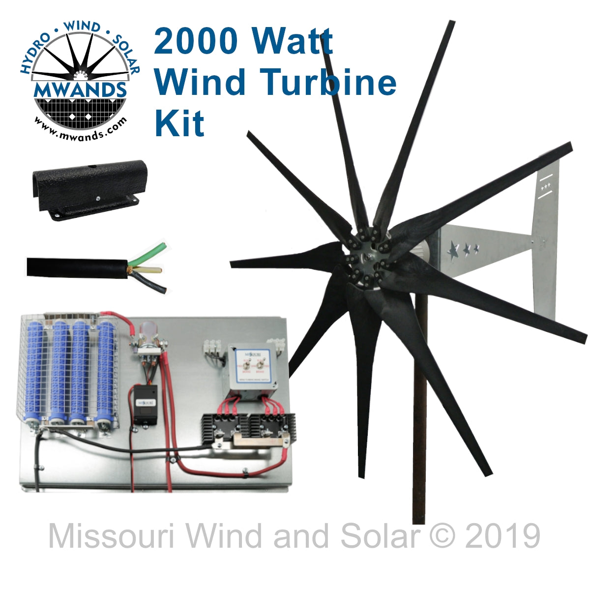 2000 Watt | Freedom™ Basic Wind Turbine Kit for Lead Acid Batteries