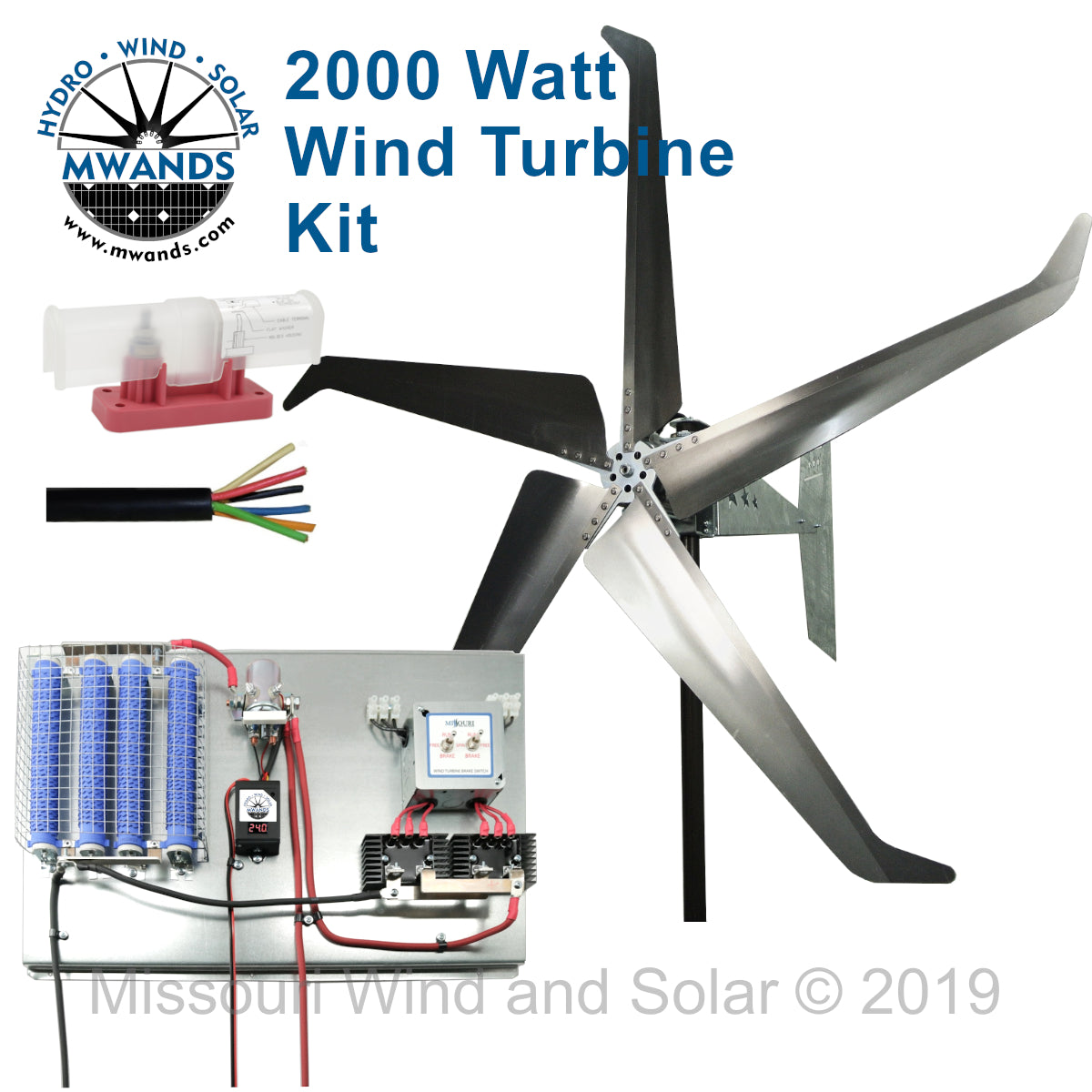 2000 Watt | Freedom™ Basic Wind Turbine Kit for Lead Acid Batteries