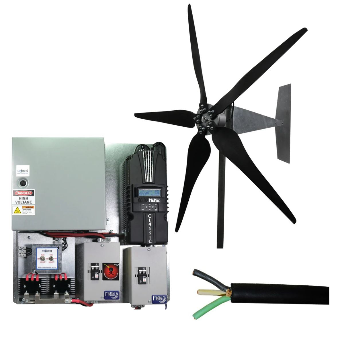 5 Blade Raptor G5 Wind Turbine Kit with Pre-Wired MPPT Charge Controller Board