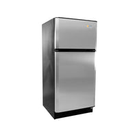 Sunstar Solar AC/DC Powered Refrigerator Freezer 16 cu.ft. Black with Stainless Steel Doors