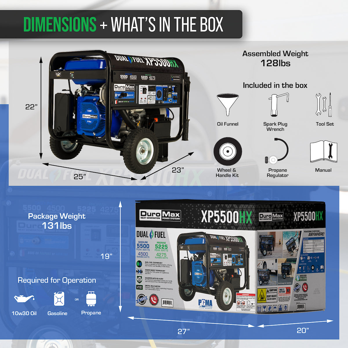 DuroMax 5500 Dual Fuel Watt Portable Generator