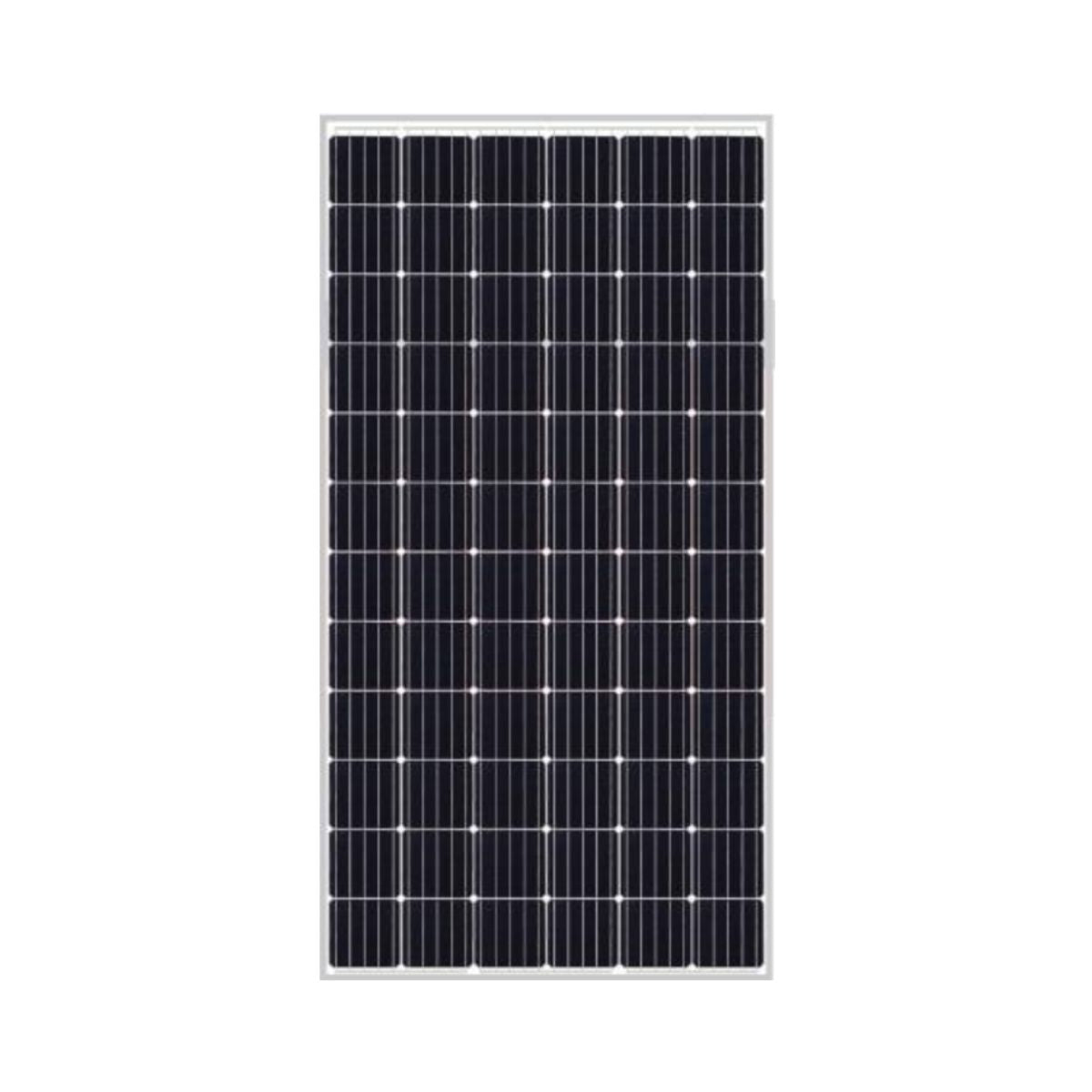 Monocrystalline solar panel with silver frame and 72 cells