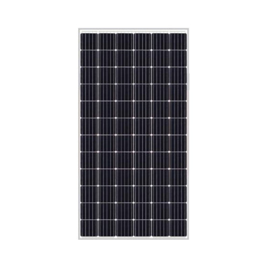 Monocrystalline solar panel with silver frame and 72 cells