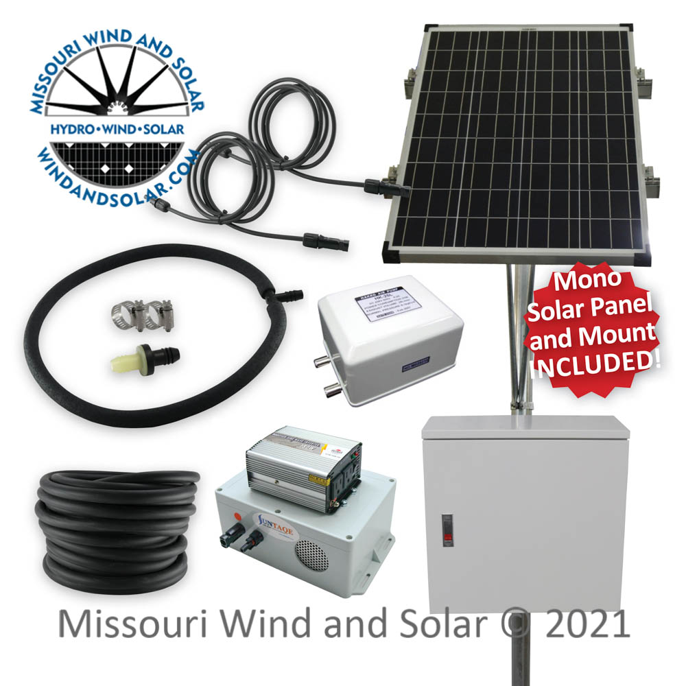 Solar Powered Stock Tank Deicing and Aeration Kit