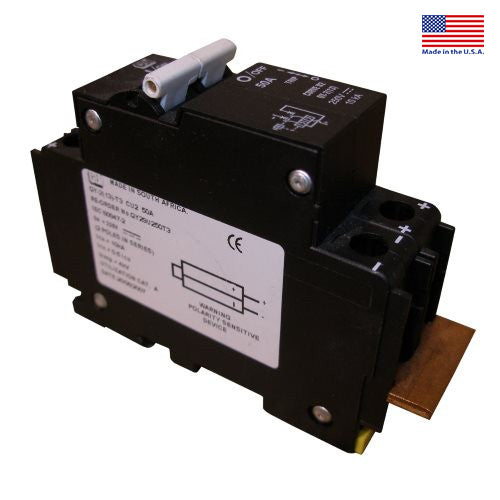 MidNite Solar 300 VDC MNEPV 50 Amp Din Rail Breaker | Polarized