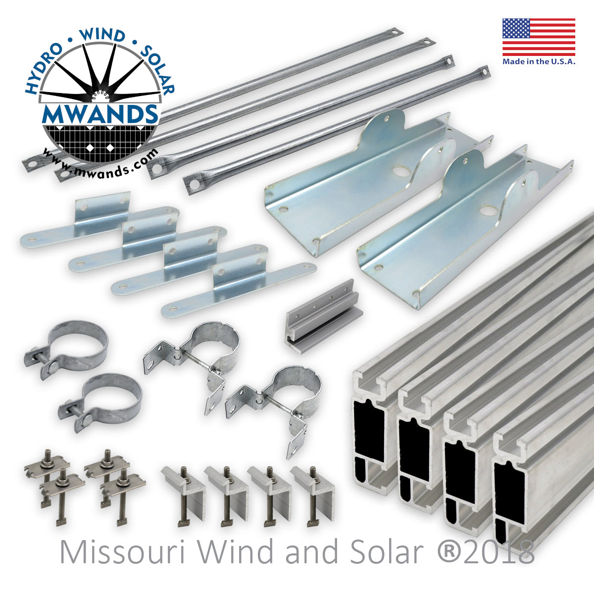 Triple 100 Watt Solar Panel Top of Pole Mounting Rack