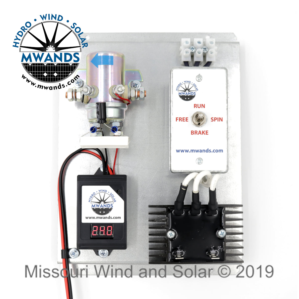 Basic Three Phase Wind and Solar Charge Controller w/ LED Display