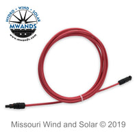 30 Foot #10 AWG Solar Panel PV Extension Cable with MC4 Connectors | Black and Red