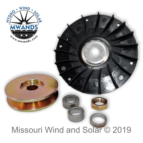 Fan and 80 mm Single Pulley for Permanent Magnet Generators/Alternators