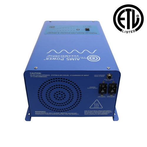 2000 Watt 12VDC 120VAC Pure Sine Inverter Charger - UL 458 LISTED