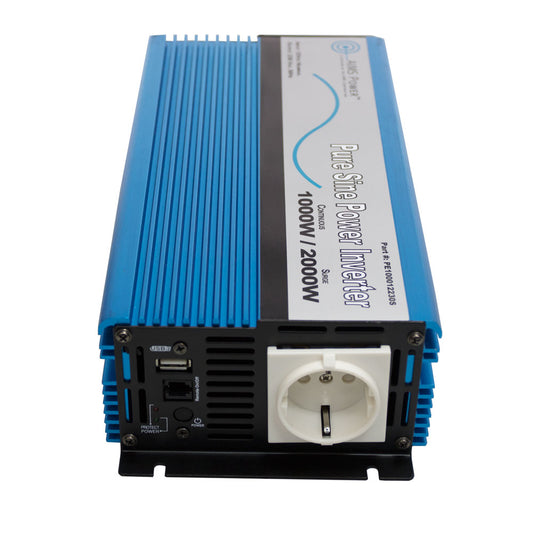 1000 Watt Pure Sine Power Inverter European 12 VDC to 220/230 VAC