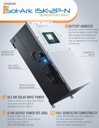 Sol-Ark 15K Watt Pre-wired EMP Hardened Hybrid Inverter System